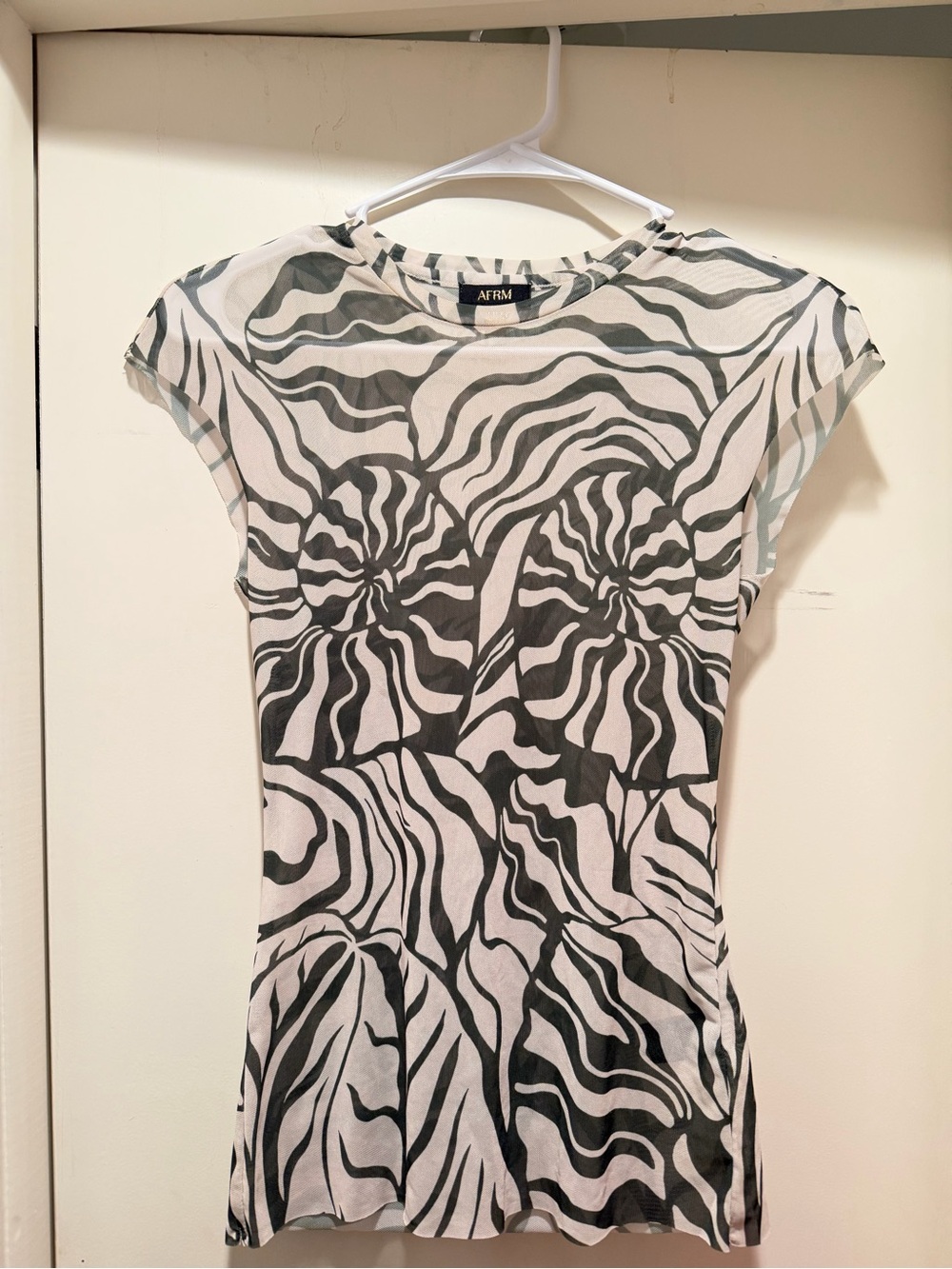 AFRM Dark Green and White Patterned Women’s Dress